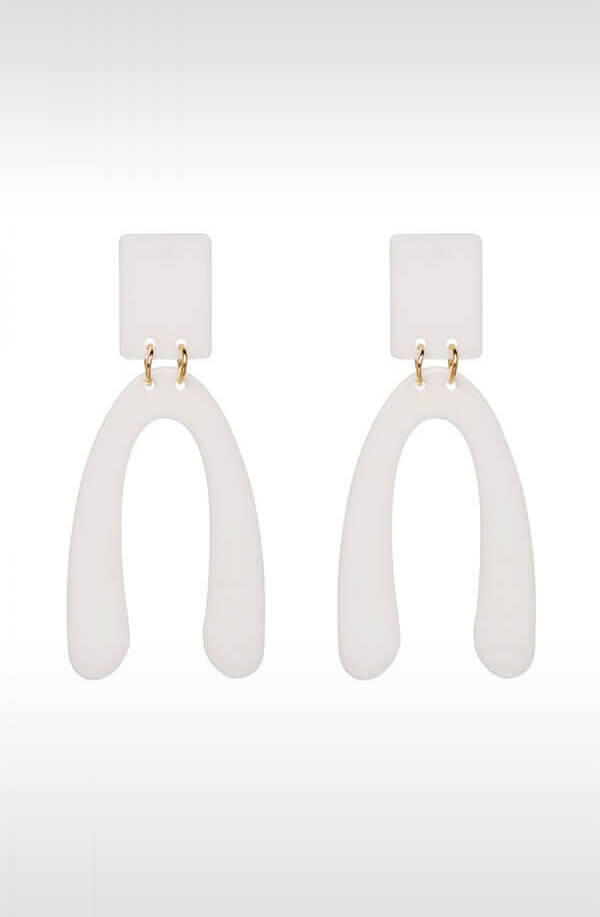 Ακρυλικά Σκουλαρίκια Πέταλο Λευκό ||Κοσμήματα