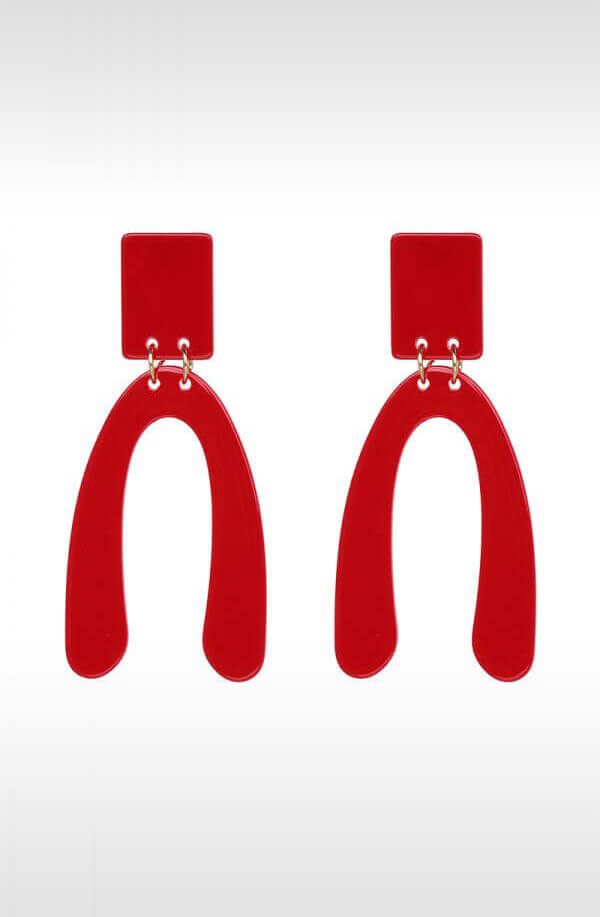 Ακρυλικά Σκουλαρίκια Πέταλο Κόκκινο ||Κοσμήματα